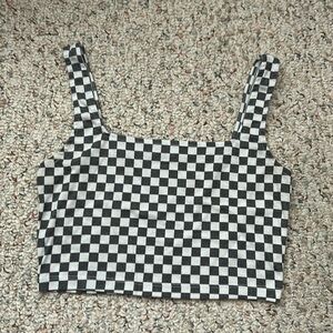 Checkered print crop top